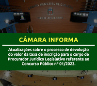 Câmara Informa: Atualizações sobre o Concurso Público Edital nº 01/2023