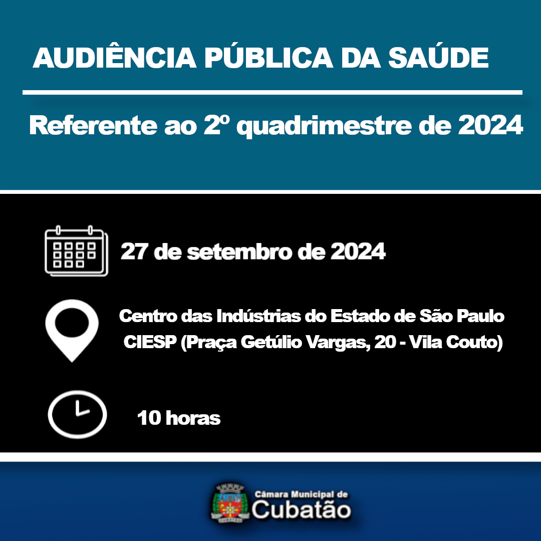 Câmara promove Audiência Pública de Saúde nesta sexta (27)