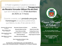 Câmara promove inauguração do Plenário Vereador Wilson Pio dos Reis